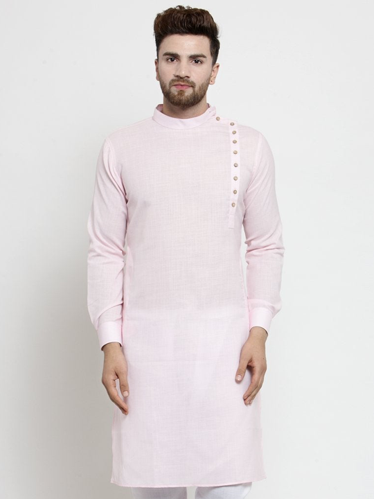 Designer Pink Linen Kurta For Men By Treemoda