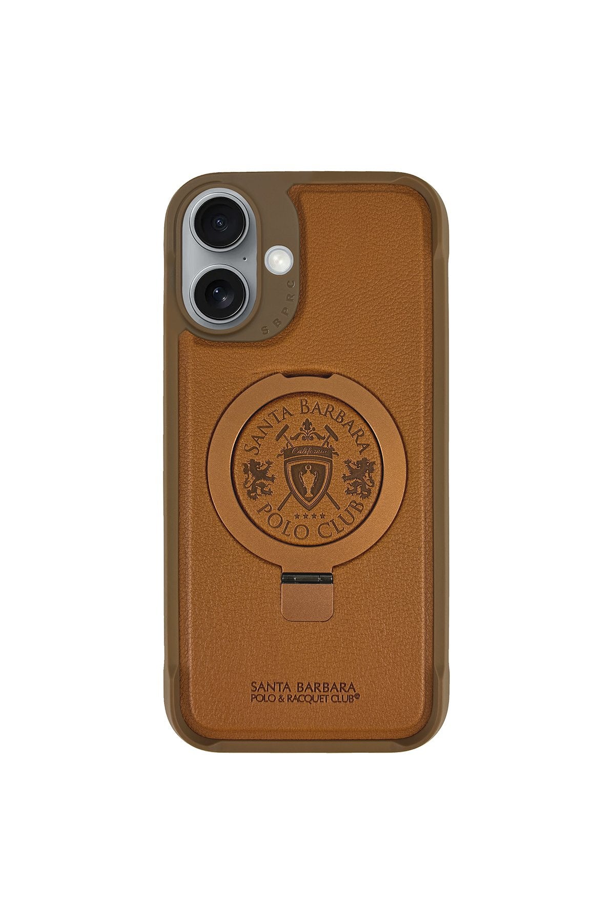 Santa Barbara Primo Series Magnetic Ring Kickstand Leather Case for iPhone 16 Series