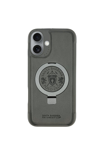 Santa Barbara Primo Series Magnetic Ring Kickstand Leather Case for iPhone 16 Series