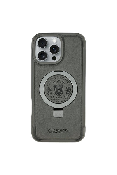 Santa Barbara Primo Series Magnetic Ring Kickstand Leather Case for iPhone 16 Series