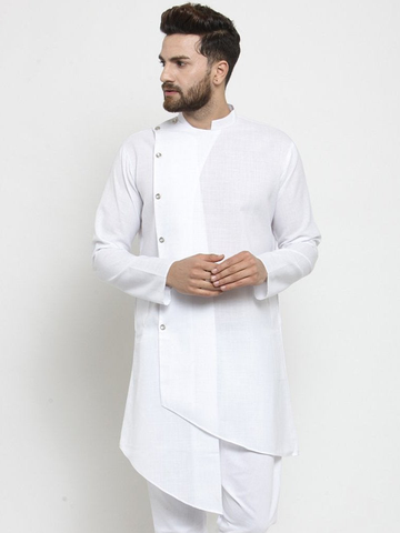 Designer White Linen Kurta For Men By Treemoda