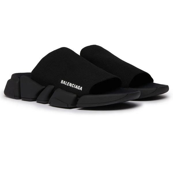Luxury  Speed 2.0 Recycled Knit Slide Sandal Black