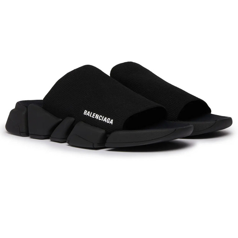 Luxury  Speed 2.0 Recycled Knit Slide Sandal Black