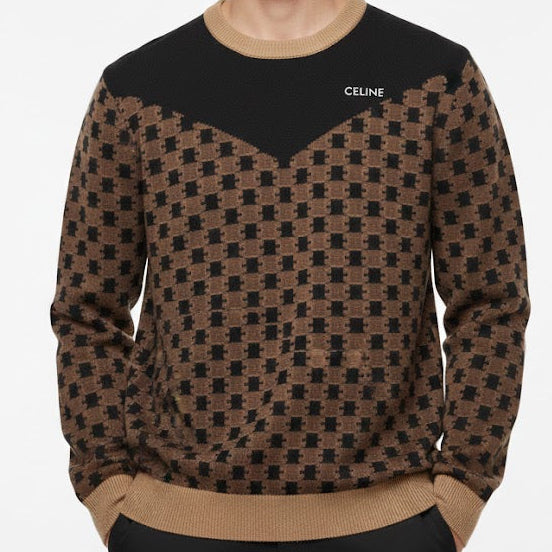 Imported Round Knit Logo Sweater