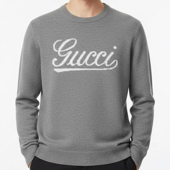 Premium  intarsia-Knit Logo Sweater