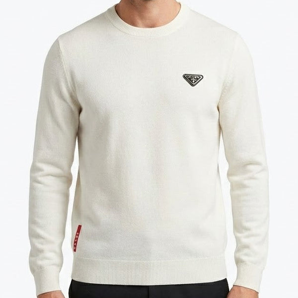 Premium Brand  White Luxury Knit Pullover