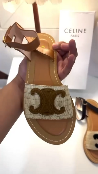 Luxury Raffia Flat  Strap  Sandal