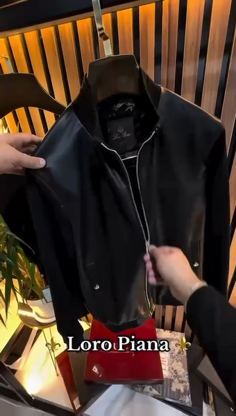 Premium Black Men’s Zip-Up Leather Jacket with Elegant Back Logo