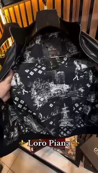 Premium Black Men’s Zip-Up Leather Jacket with Elegant Back Logo