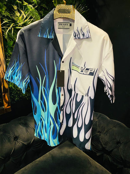 Latest Double Match Flames Print Shirt