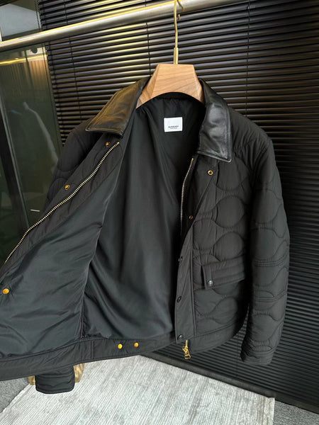 Men Premium Black Quilted Pattern Jacket