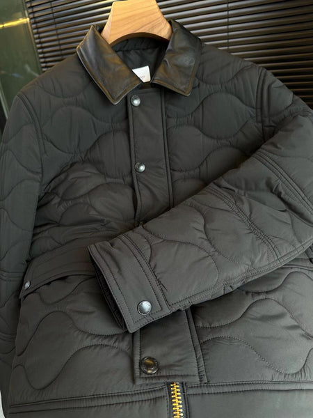 Men Premium Black Quilted Pattern Jacket