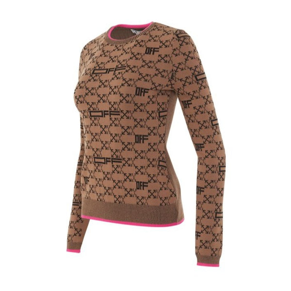 Monogram Long-Sleeves Crew Neck Pullover