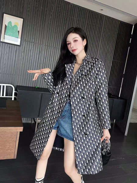 Premium All-Over Logo Initial Coat For Women