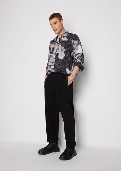 Luxury Loose Fit Shirt with Liquid Print