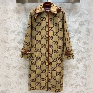Women Natural Canvas Jumbo Logo All-Over Trench Coat