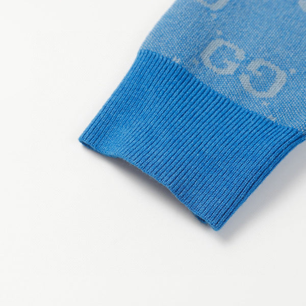 Men High Quality Logo Pattern Blue Pullover