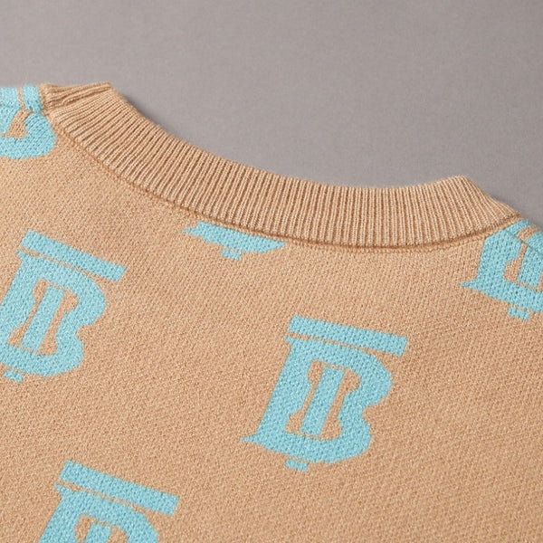 All-Over Logo Patched Pattern Pullover
