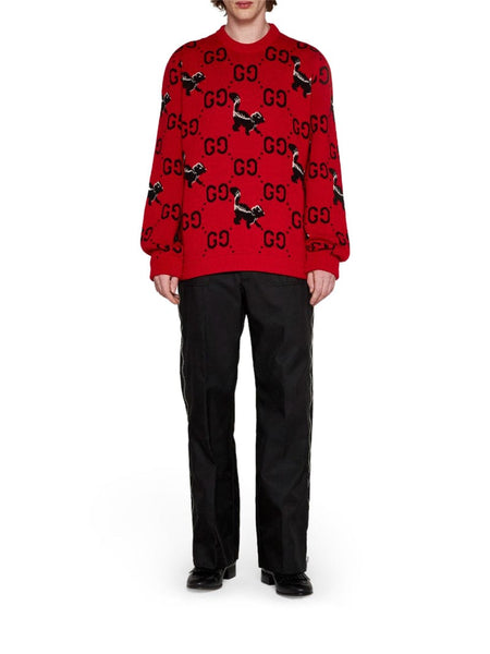Luxury Branded Red GG Skunk Pullover