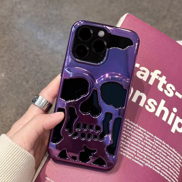 3D Electroplated Skull Case For iPhone 11, 12, 13 & 14 Series