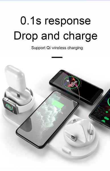6 In 1 Magnetic Multi function Wireless Charger  - 15W - Yard of Deals
