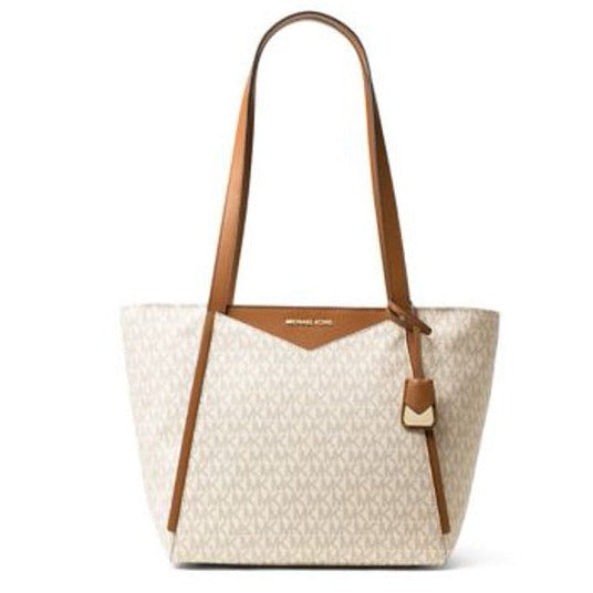 Logo Print Vintage Leather Tote Handbag