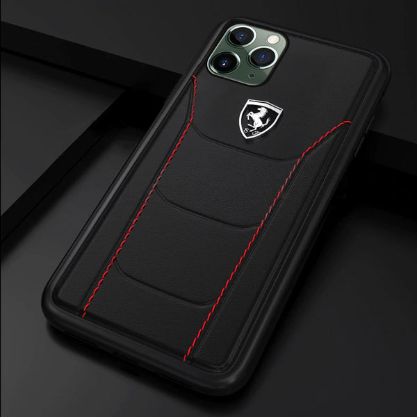 Ferrari Heritage Premium Leather Case for iPhone 11, 12, 13 & 14 Series & Samsung Galaxy Z Flip3, Flip4, Fold3, Fold4, S22 & S23