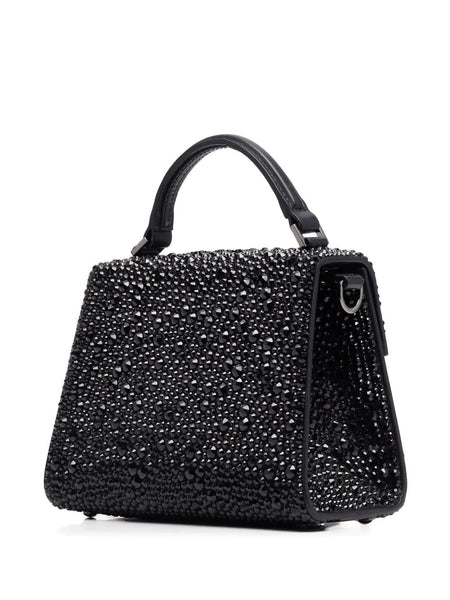 Luxury Crystal-Embellished Leather Tote Bag
