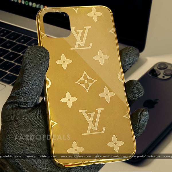Designer Royal Golden Case With Embossing Work For iPhone