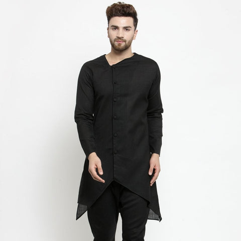 black linen kurta for men