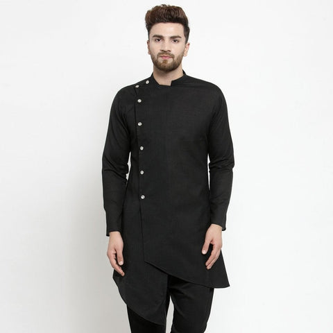 black linen kurta for men