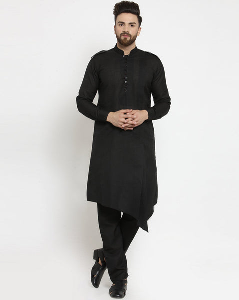 Designer Full Sleeve Linen Kurta Pajama Set