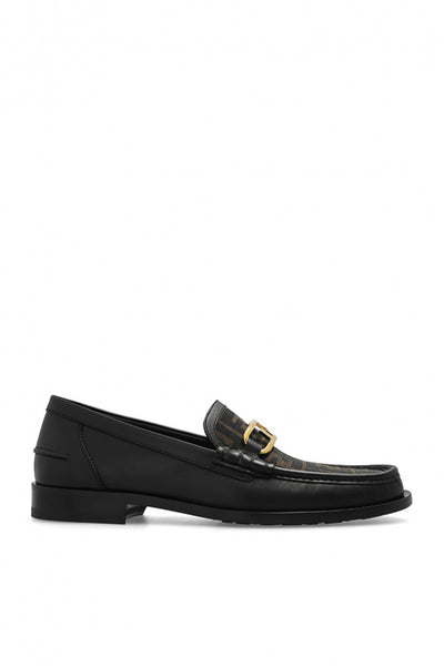 Black Leather O'Lock Loafers