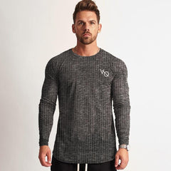 2019 New Men Running Long sleeve T-shirt Gym Fitness Training Breathable t shirt Male jogging Tee Tops Brand clothing Sportswear