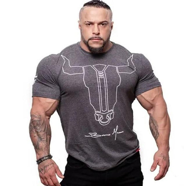 Men Gyms Fitness Bodybuilding Slim T-shirt