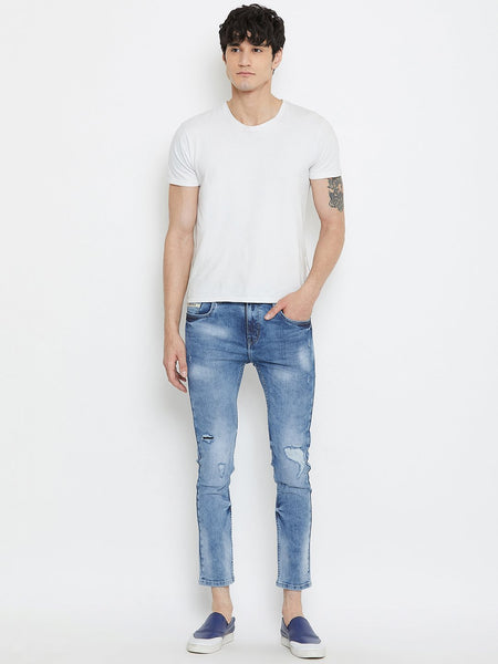 Men Blue Slim Fit Mid-Rise stretchable Jeans