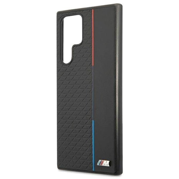 BMW Tricolor Stripe Metal Logo Case For Samsung S22 Series