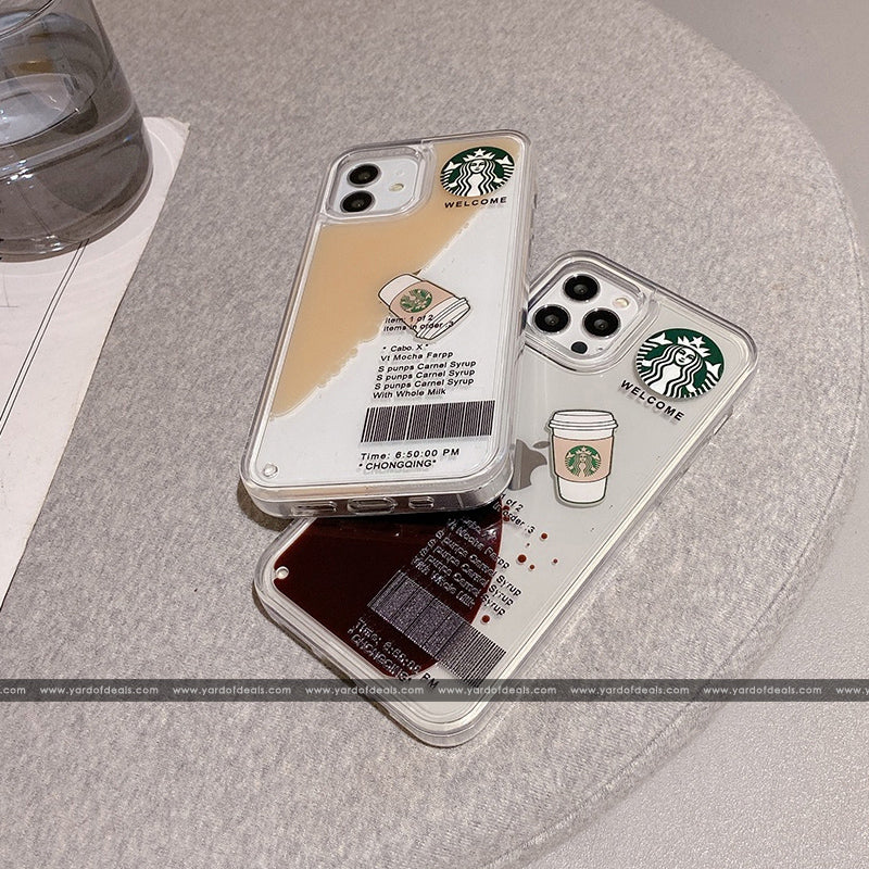 Luxury Liquid Coffee Back Case Cover for iPhone 11, 12, 13 14
