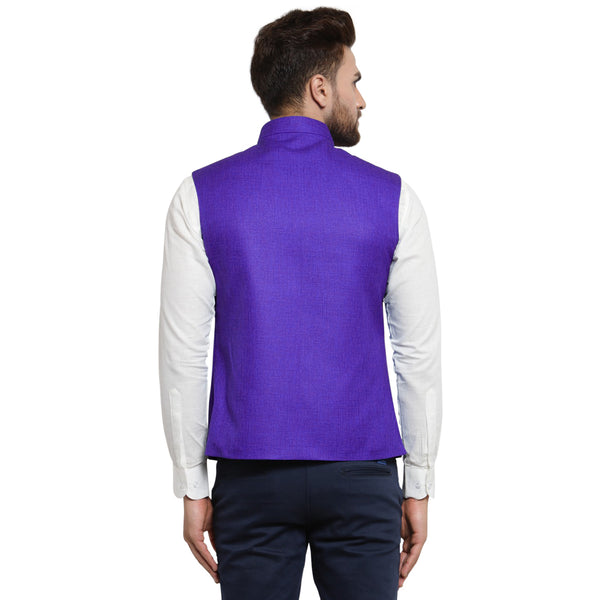 Treemoda Violet Nehru jacket For Men Stylish Latest Design Suitable for Ethnic Wear/Wedding Wear/ Formal Wear/Casual Wear