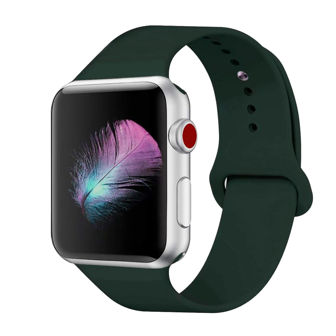 Silicone Sports Watch Strap for Apple Watch Series 5 4 3 2 1 Dark Green