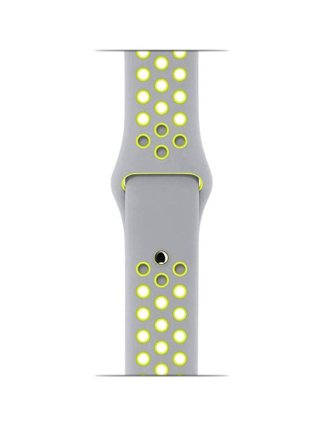 Silicone Sports Watch Strap for Apple Watch Series 5/4/3/2/1(Grey and Green)