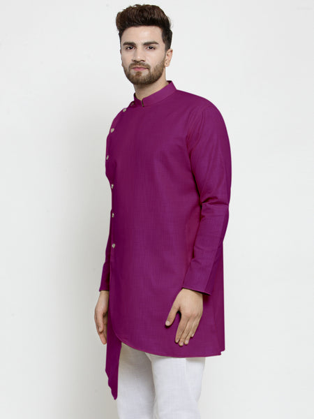Designer Purple Linen Kurta For Men By Treemoda