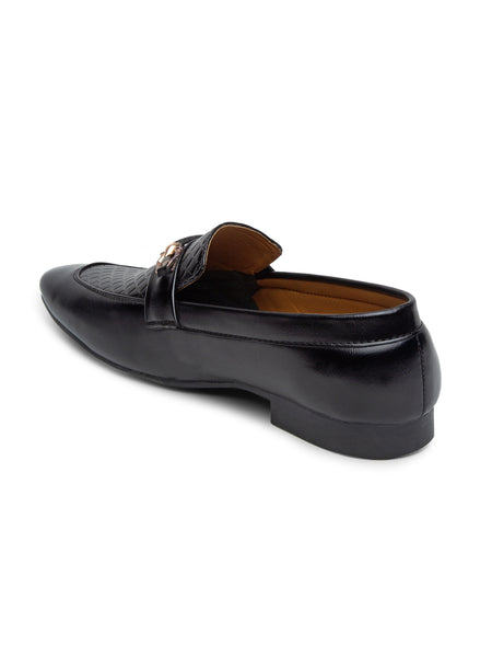 Treemoda Black Semi Formal Loafers For Men