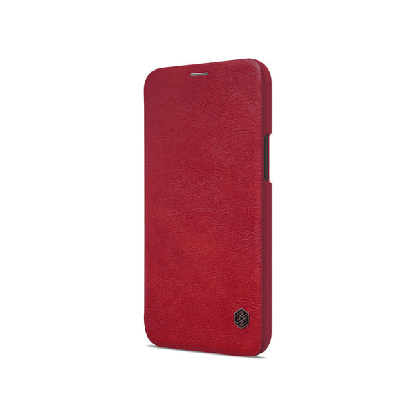 iPhone 12 ProMax Cherry Red Leather Mobile Case (Flip Cover)