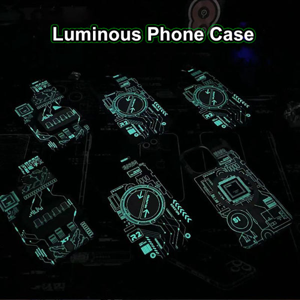 Futuristic Tech Design MagSafe Night Glow Case for iPhone 14 Series