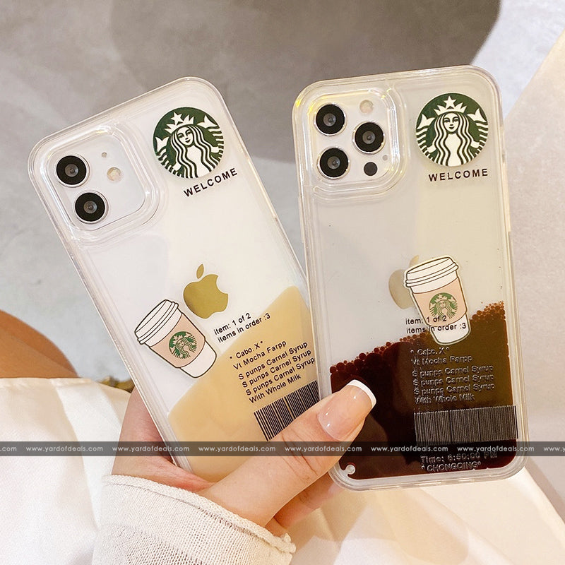 Luxury Liquid Coffee Back Case Cover for iPhone 11, 12, 13 14