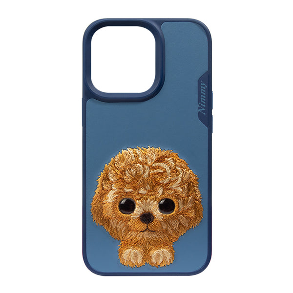 Nimmy 3D Embroided Puppy Back Case Cover for Apple iPhone - Blue