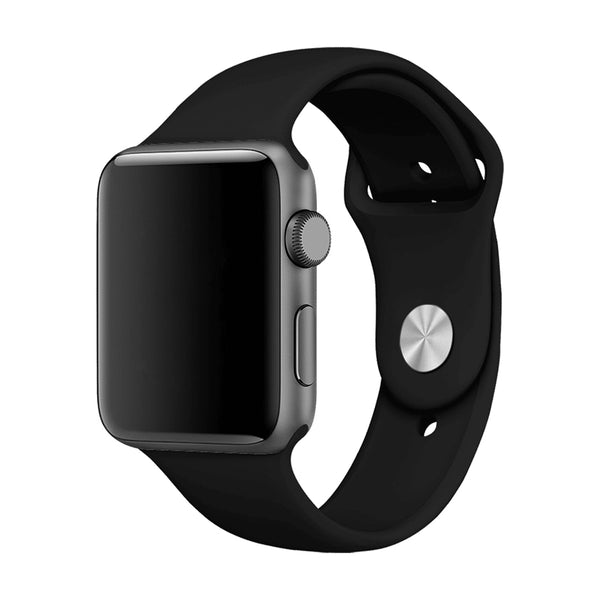 iWatch Soft Silicone Strap Compatible with Apple Watch (Black)