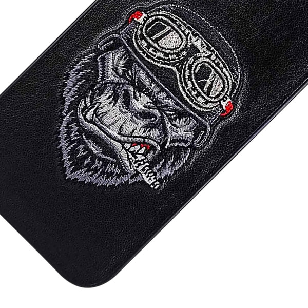 Chimpanzee Leather Back Case Cover for Apple iPhone - Black