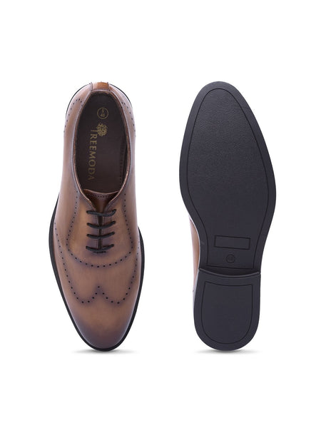 Treemoda Brown Leather Brogues For Men